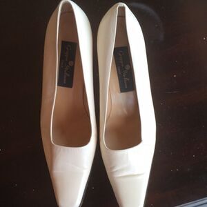 Vintage LEATHER GRUPPO ITALIANO 3” heel shoes Barbiecore blush pink square toe 9